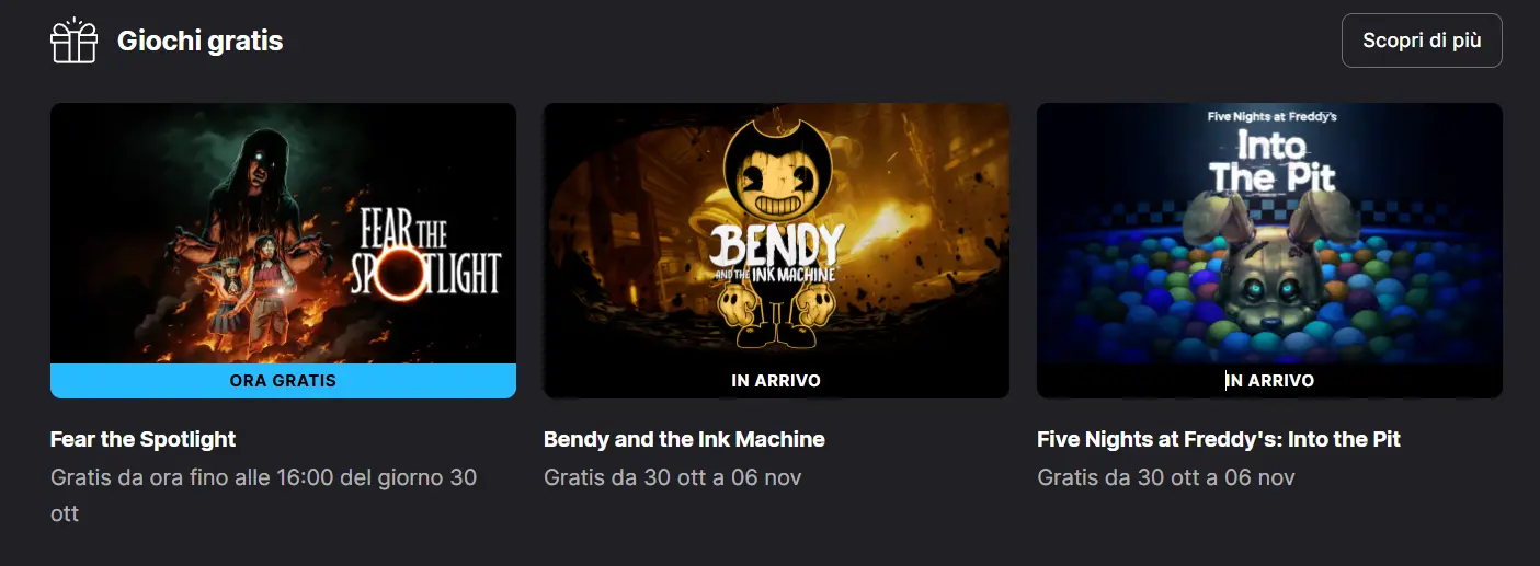 Giochi gratis Epic Games 23 ottobre 2025