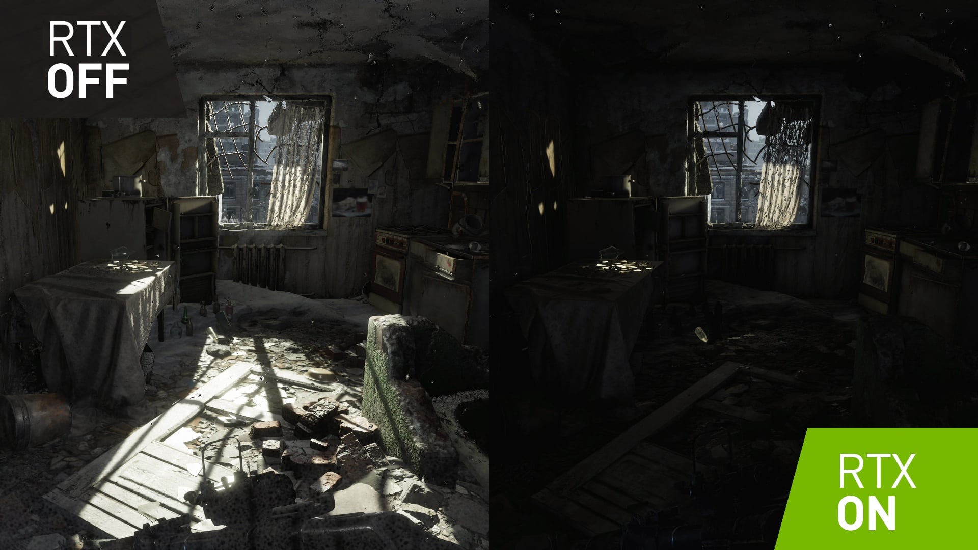 Ray tracing on vs off
