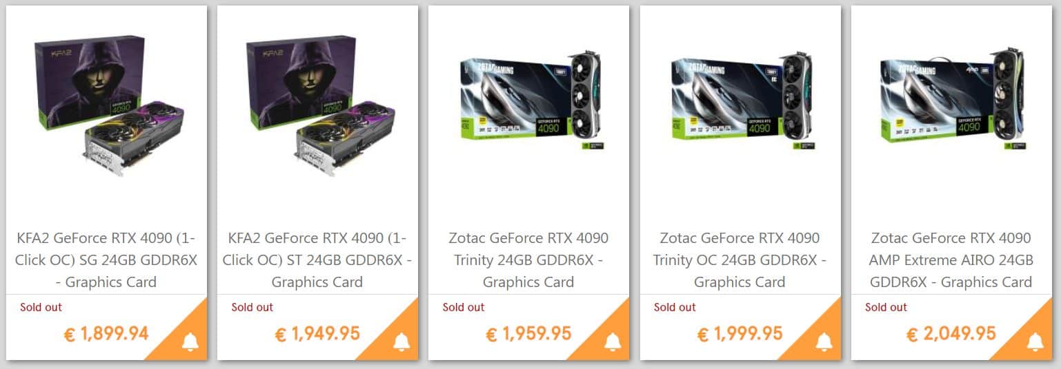 RTX 4090 esaurite sold out
