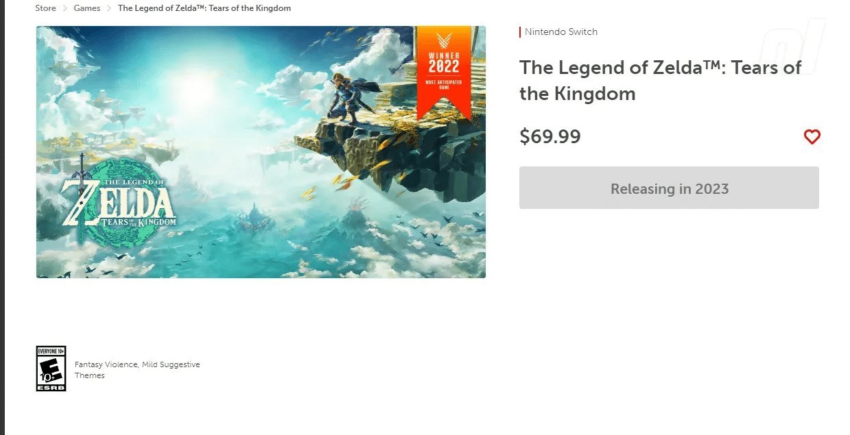 The Legend of Zelda Tears of the Kingdom leak prezzo