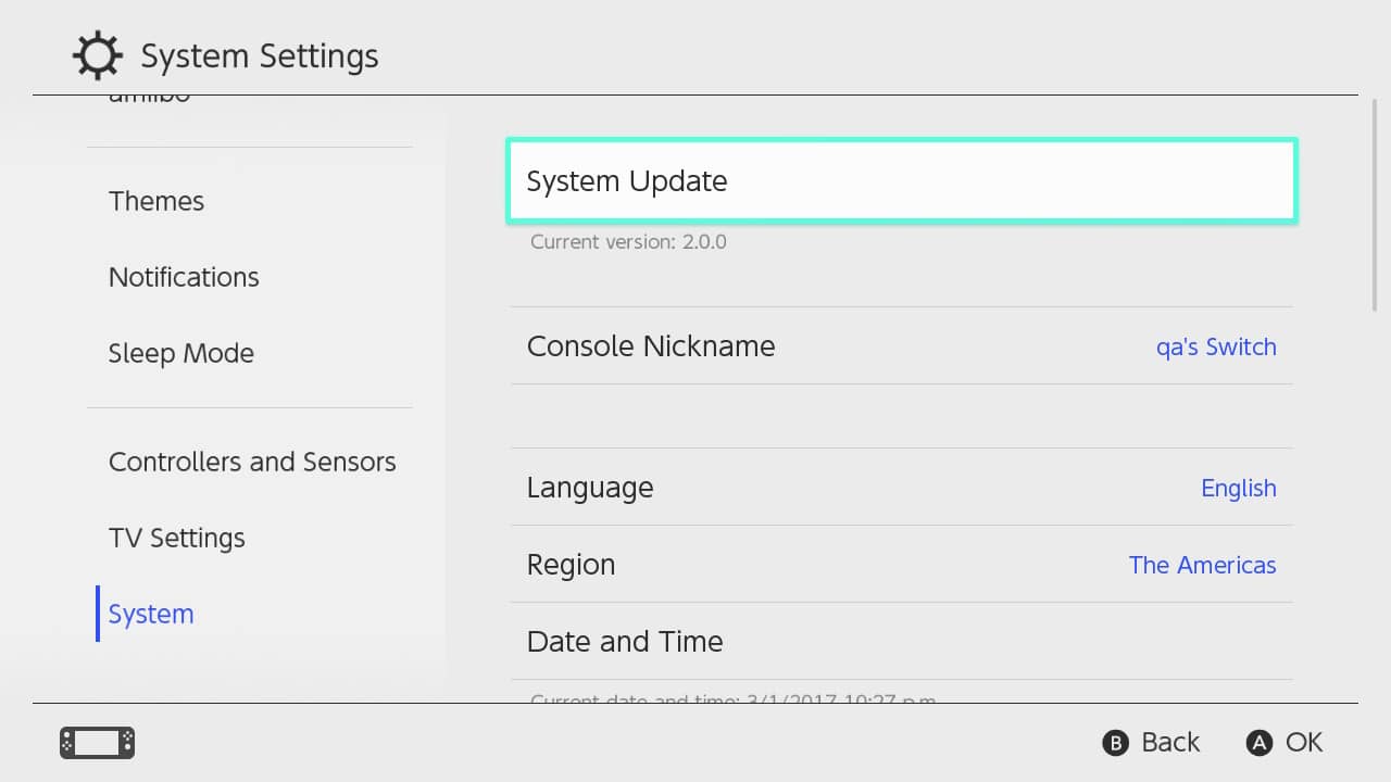 Nintendo Switch firmware update 16.0.1