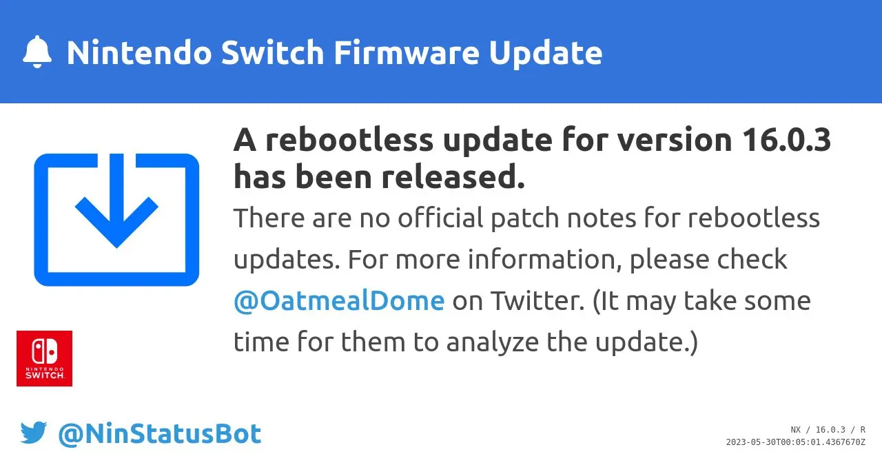 Nintendo Switch firmware 16.0.3, disponibile l'aggiornamento che non richiede il riavvio