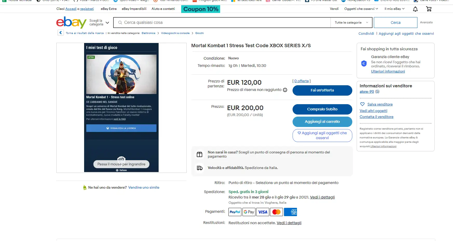 Mortal Kombat 1 Online Stress Test, bagarinaggio sui codici: prezzi fino a 1000 dollari
