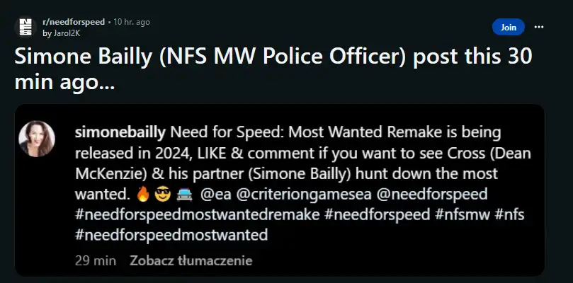 Need for Speed Most Wanted: un secondo remake in arrivo? Il leak arriva da un doppiatore