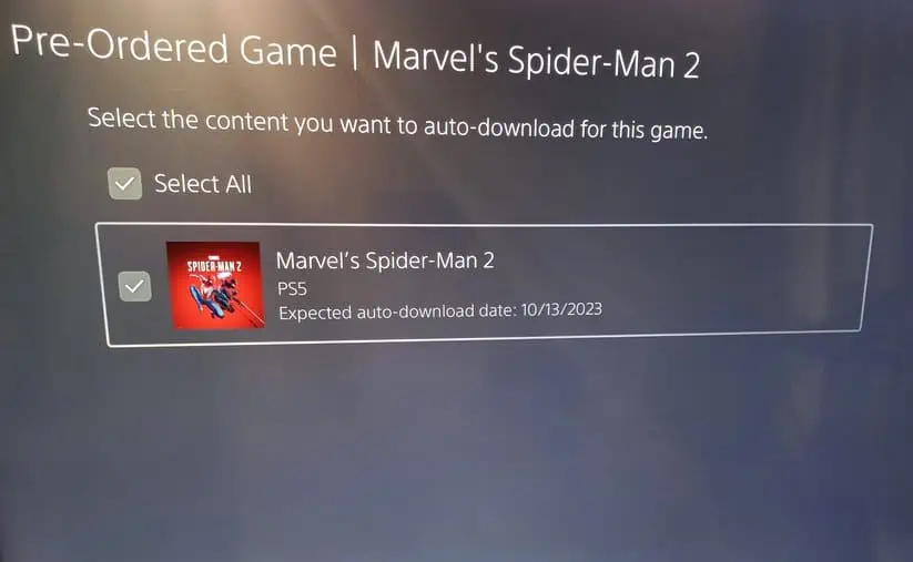 Marvel's Spider-Man 2 PS5 preload