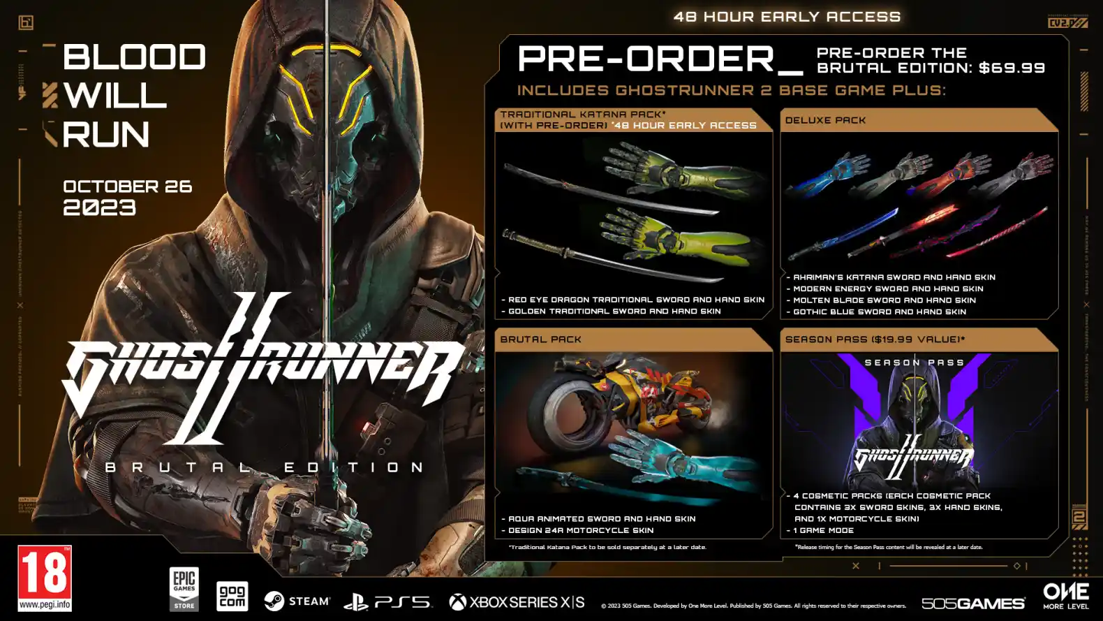Ghostrunner 2 - rivelata la data di uscita e le edizioni Deluxe e Brutal: aperti i preorder