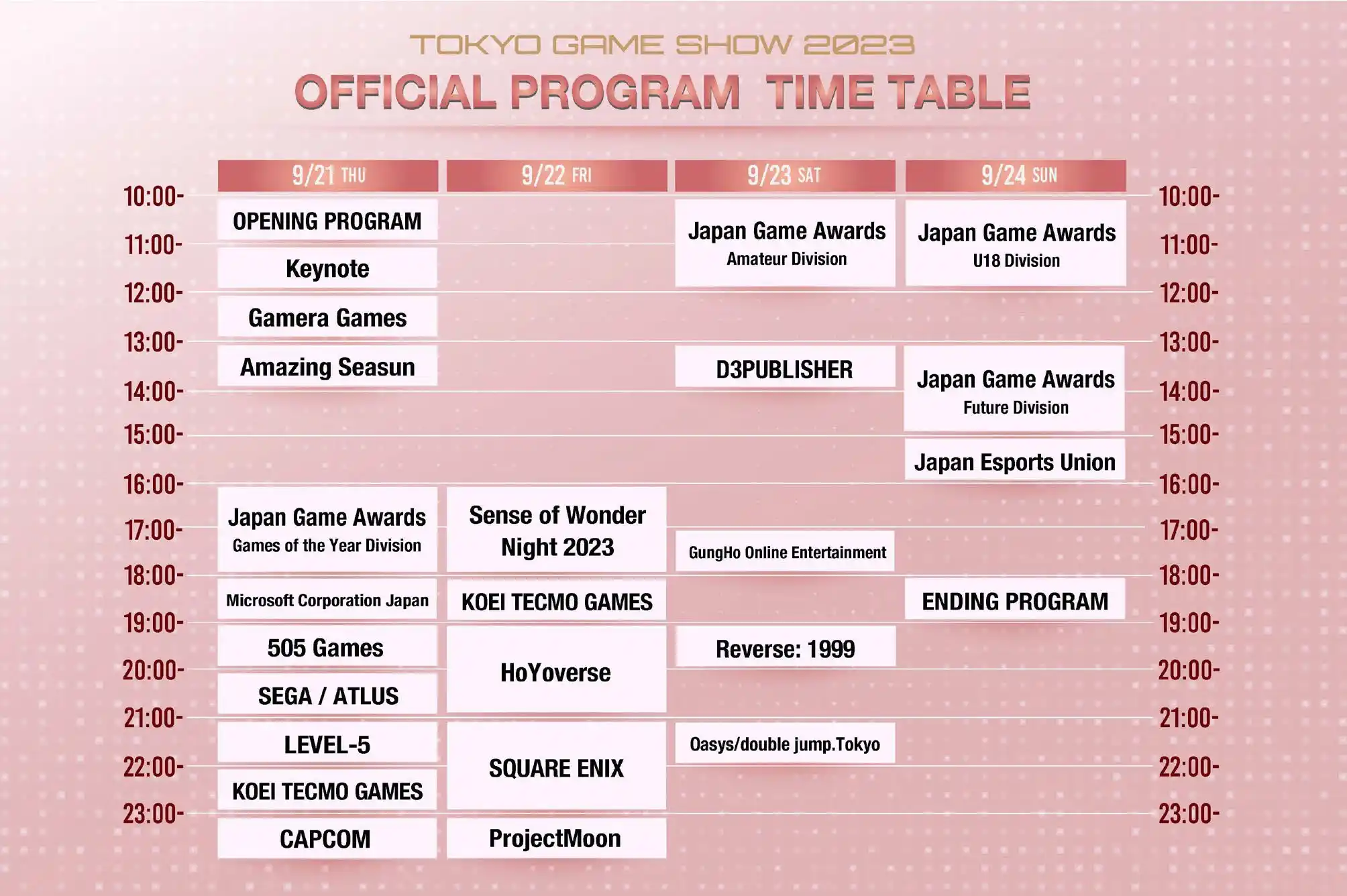 Tokyo Game Show 2023: il calendario con date e orari di tutti gli streaming