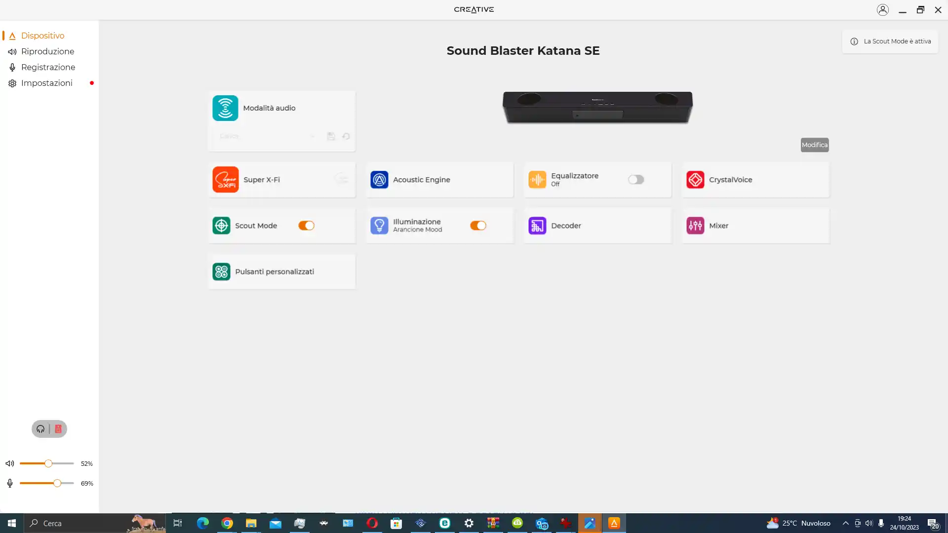 Creative Sound Blaster Katana SE recensione: soundbar gaming RGB per PC e console