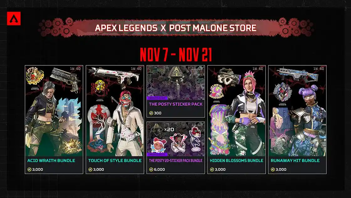 Apex Legends x Post Malone e "Three Strikes" LTM in uscita il 7 novembre
