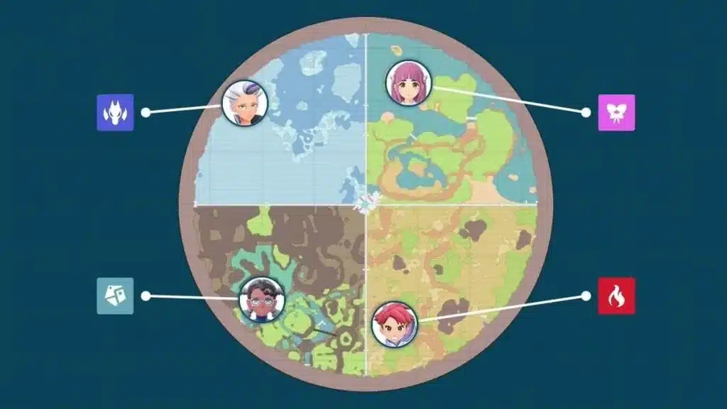 Pokémon Scarlatto e Violetto Superquattro Lega Mirtillo Mappa