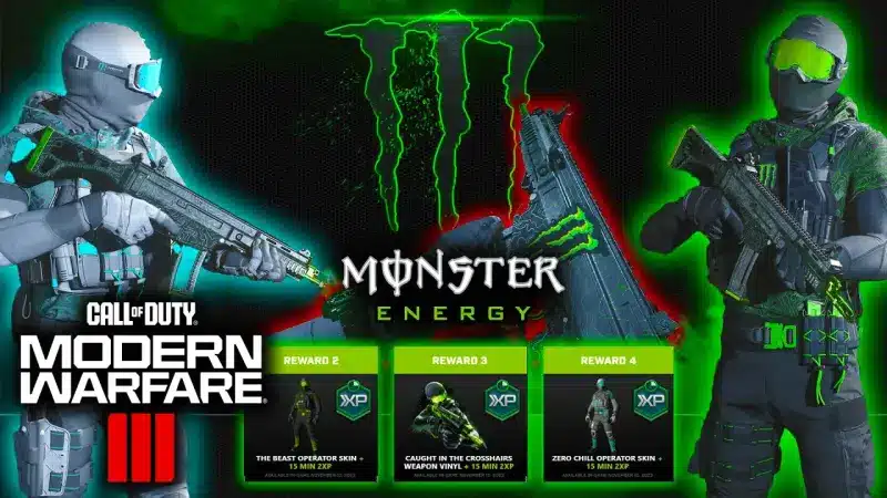 call of duty skin monster energy gratis come ottenerla modern warfare 3 e warzone guida