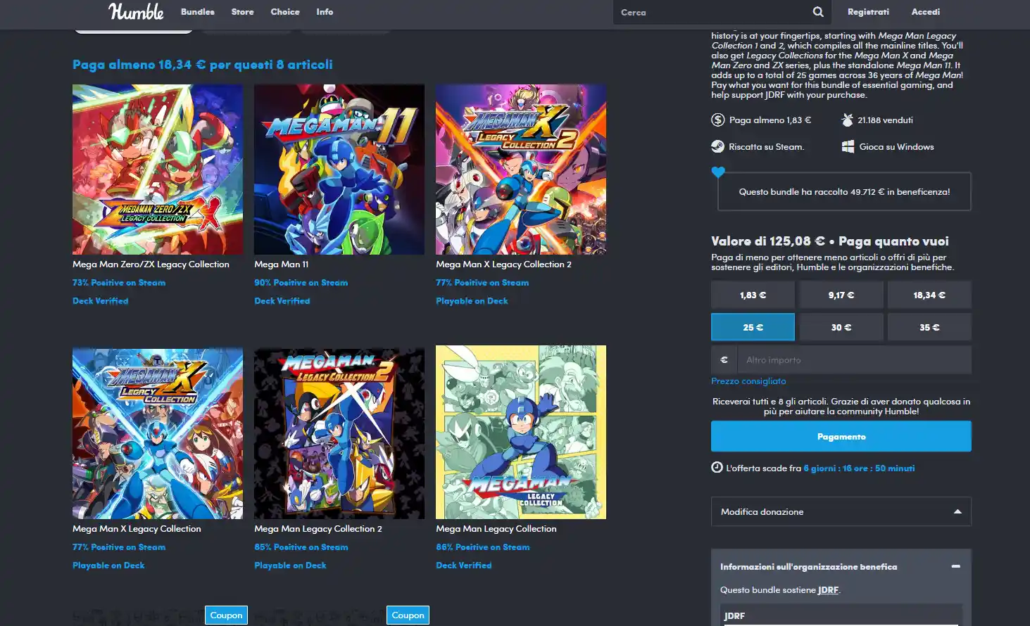 Mega Man Humble Bundle: 35 anni e 25 giochi di Mega Man per meno di 20 euro