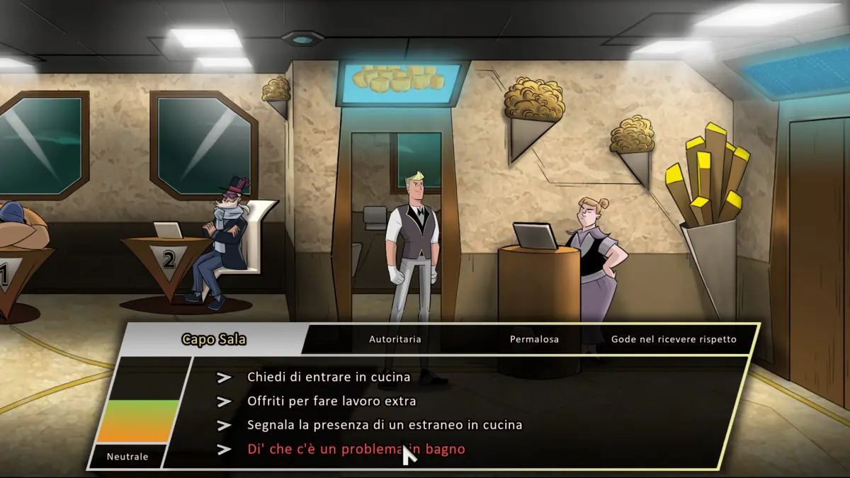 pizza spy scelte dialoghi gameplay