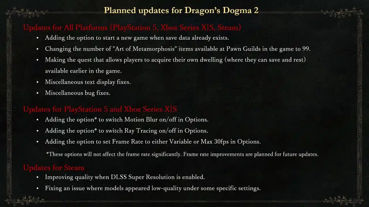 Dragon's Dogma 2 la lista delle patch