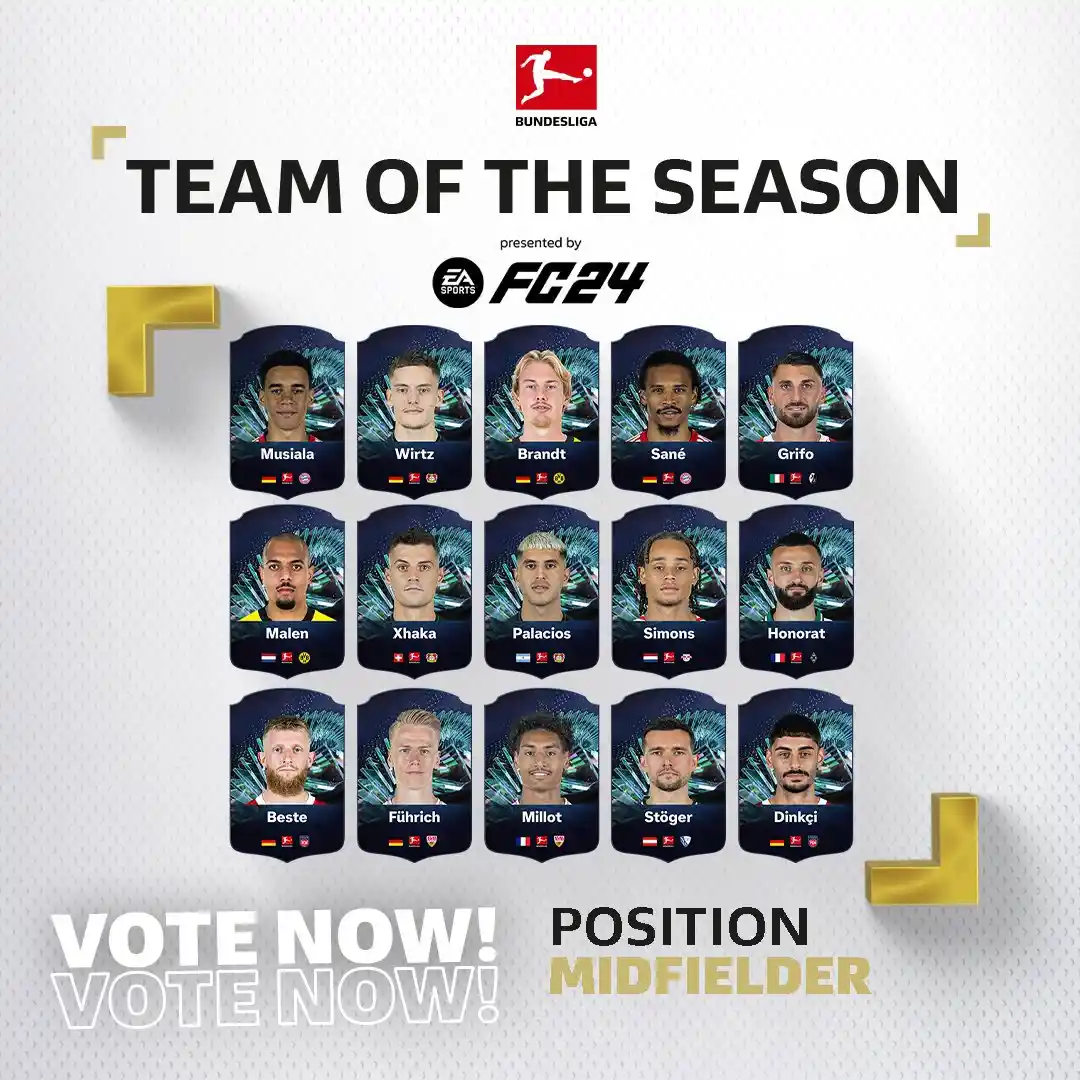 EA Sports FC 24 Ultimate Team TOTS Bundesliga - lista candidati e come votare: centrocampisti