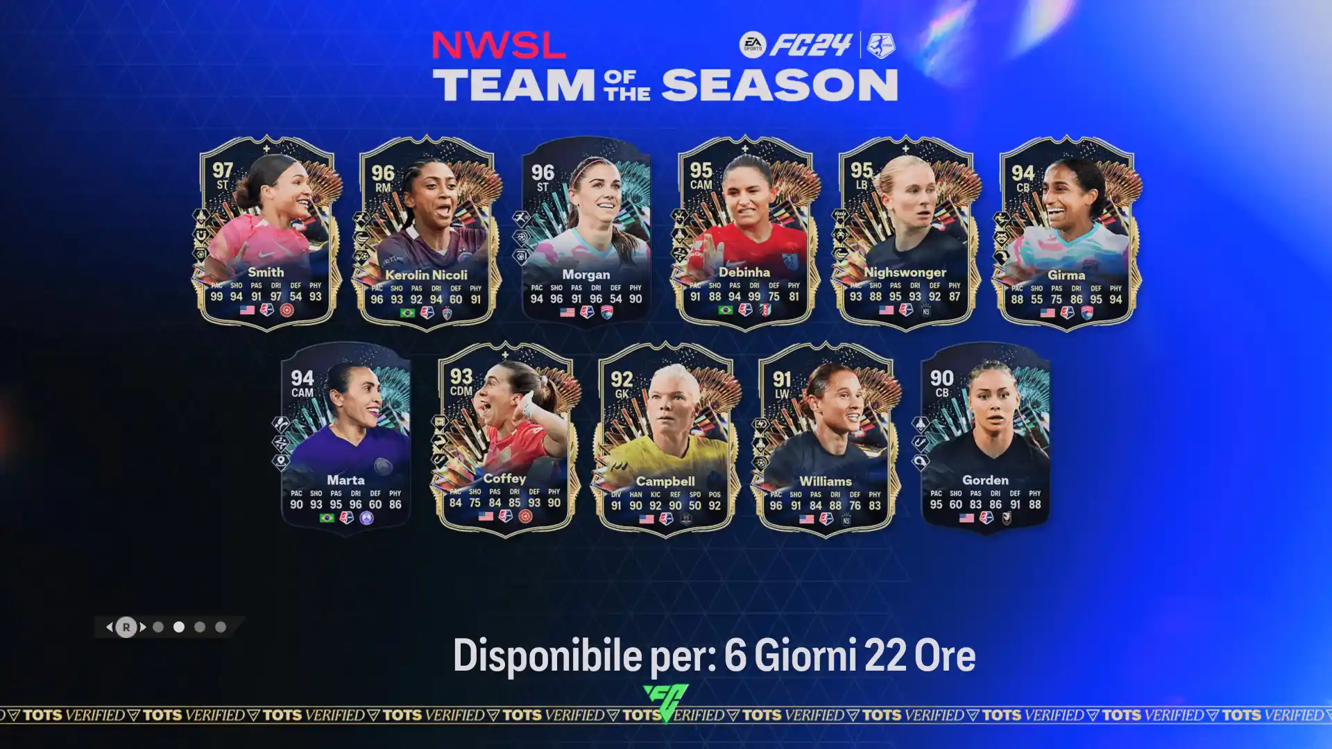 FC 24 Team of the Season Serie A TOTS - Squadra della Stagione NWSL: rose complete, SBC, Obiettivi e soluzioni