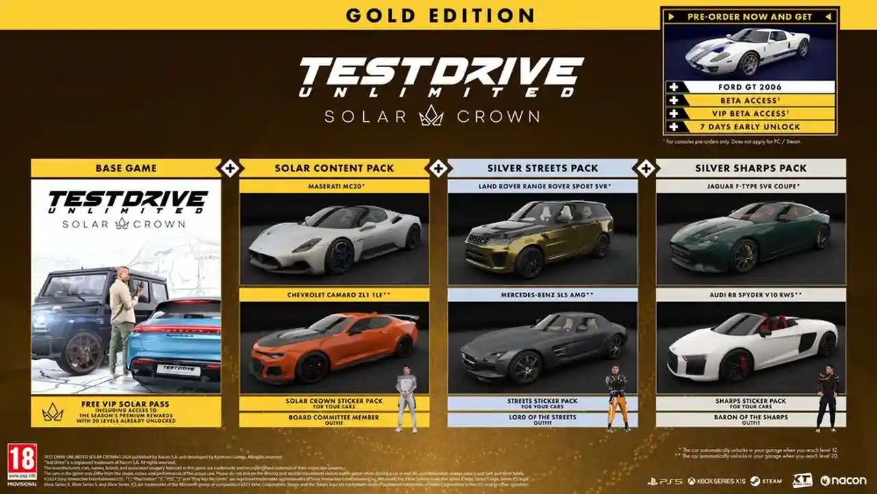 Test Drive Unlimited Solar Crown data di uscita annunciata - edizioni e bonus preorder: contenuti Gold Edition