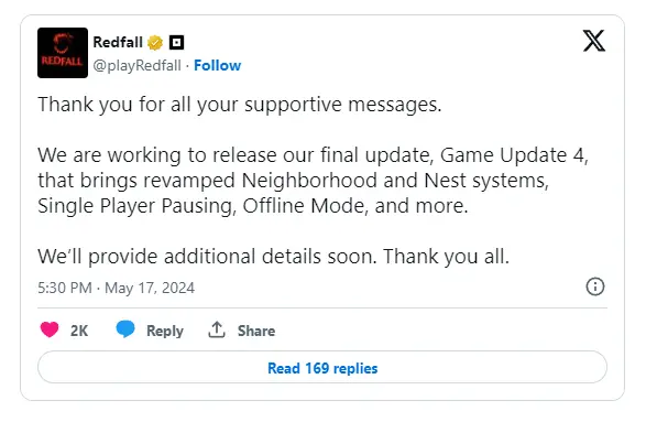 Redfall Update 4