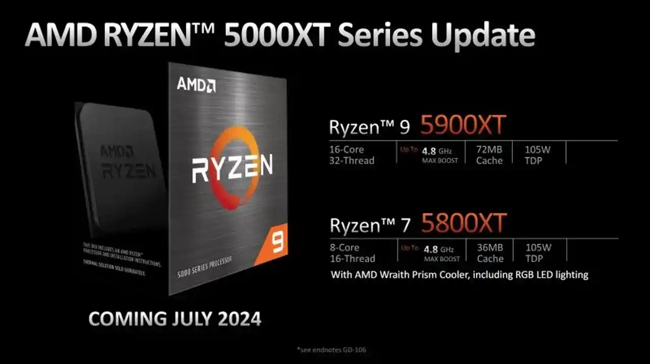 Computex 2024 lunga vita al socket AM4. CPU Ryzen 5000xt, Ryzen 9 5900XT e Ryzen 7 5800XT