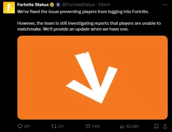 errore matchmaking fortnite