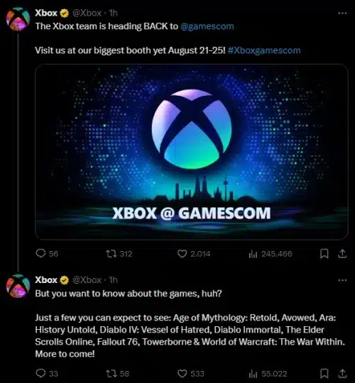 Microsoft sarà alla Gamescom 2024