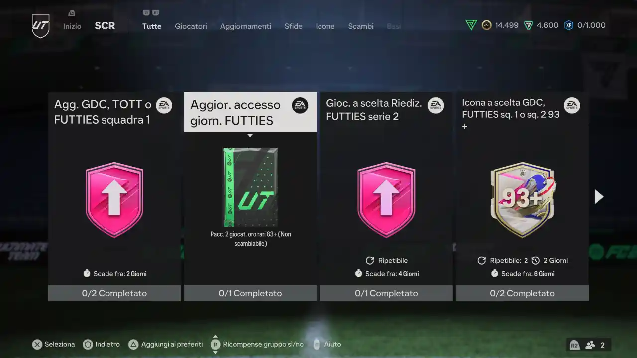 SBC- SCR Aggiornamento Accesso Giornaliero Futties