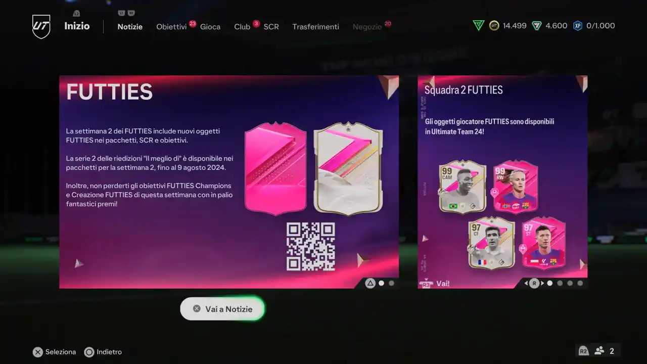 EA Sports FC 24 Ultimate Team Futties: Team 1, Team 2, Best of, SBC, Icone e Obiettivi