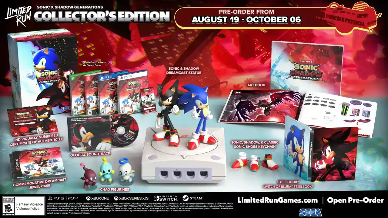 Sonic X Shadow Generations Collector's Edition annunciata: contenuti, prezzo e dove acquistare