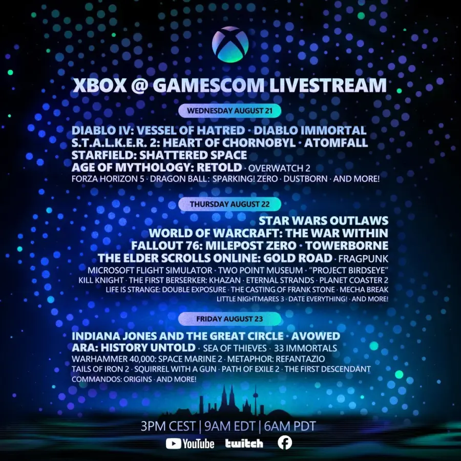 Svelata la lista completa dei giochi Xbox alla Gamescom 2024, elenco