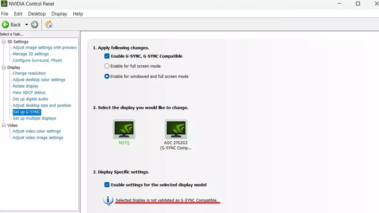 g-sync come attivarlo