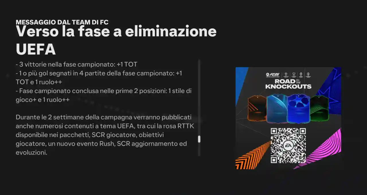 Upgrade Verso la fase a eliminazione UEFA, programma evento promo Ultimate Team