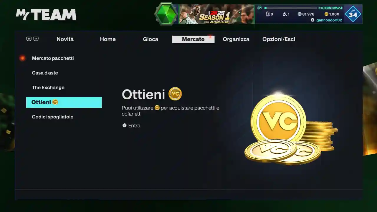 Come ottenere VC in NBA 2K25 e migliorare MyPlayer e la squadra del MyTeam