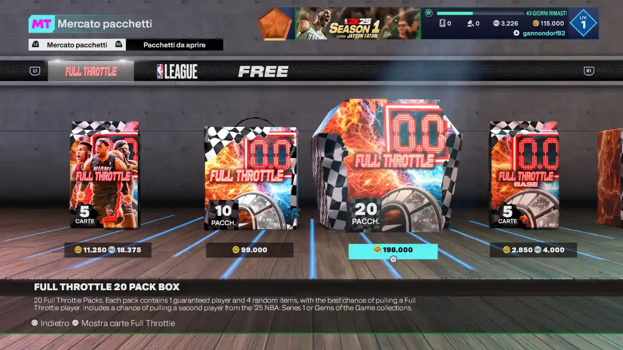 NBA 2K25: Prezzi pacchetti MyTeam in VC