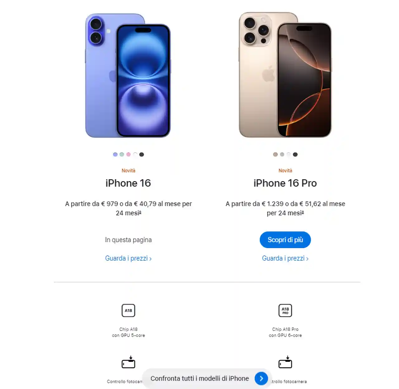 Apple presenta la famiglia iPhone 16, 16 Plus, 16 Pro e 16 Pro Max: tutti certificati per il gaming AAA. Prezzi
