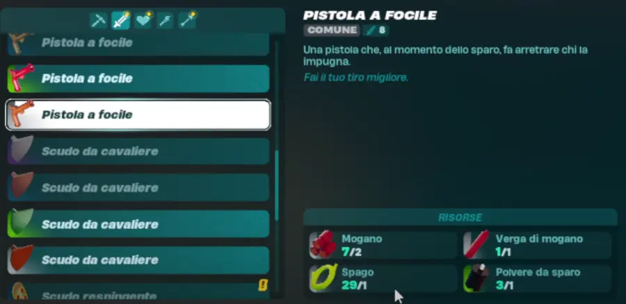 come costruire la pistola a focile in lego fortnite materiali richiesti