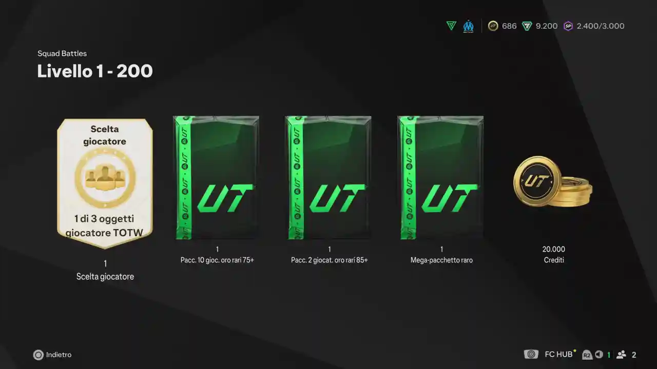 Ultimate Team FC 25 Squad Battles tutti i premi per ogni tier