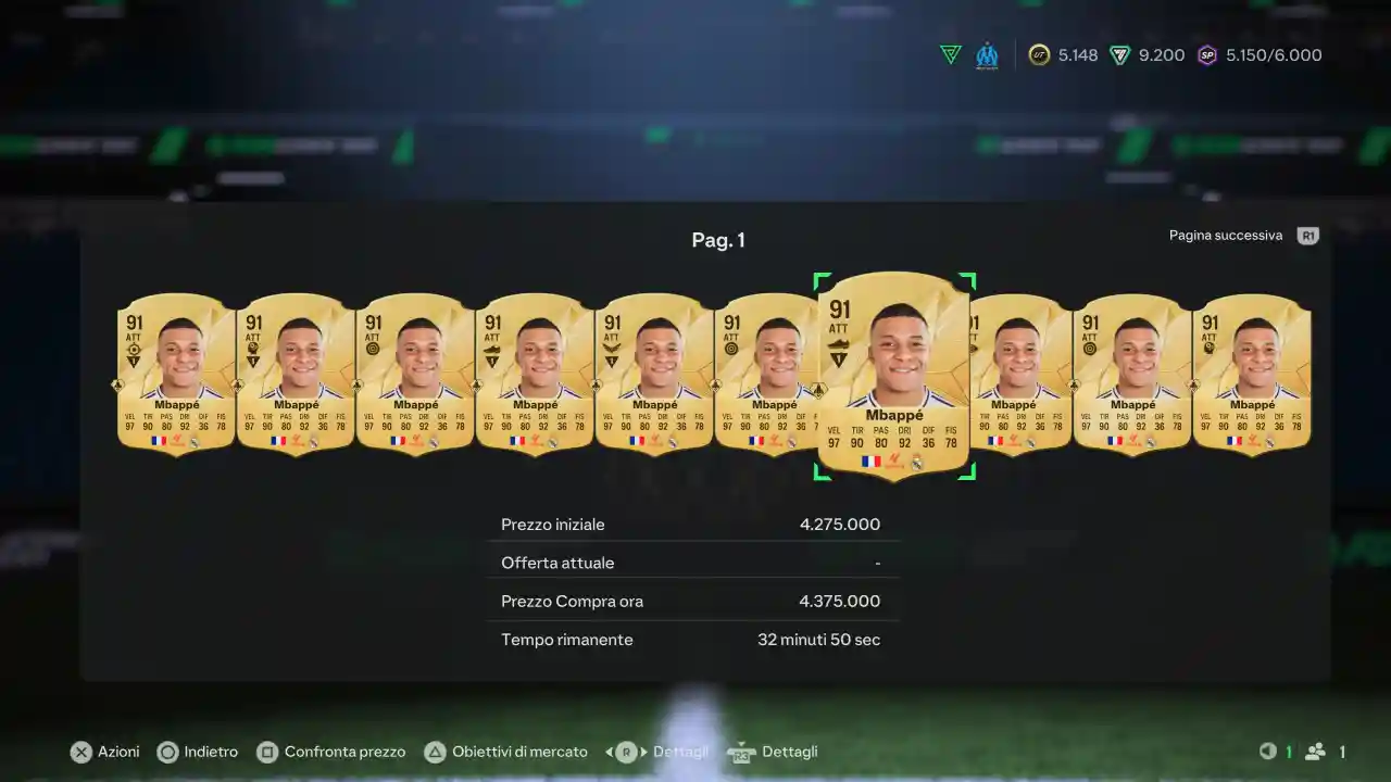 I giocatori più veloci di FC 25: Prezzo Mbappe Ultimate Team