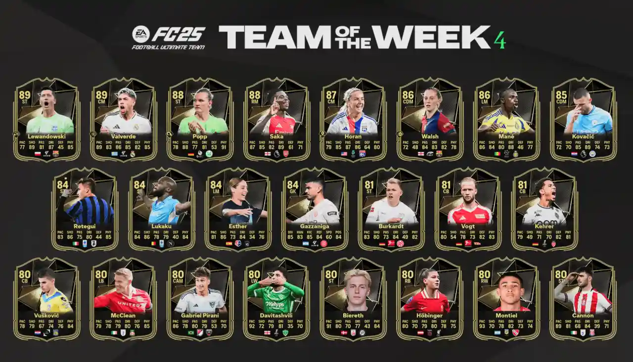 Squadra della Settimana 4 di FC 25 - Ecco il Team of the Week 4- TOTW 4 - rosa completa e guida agli investimenti per ogni budget.