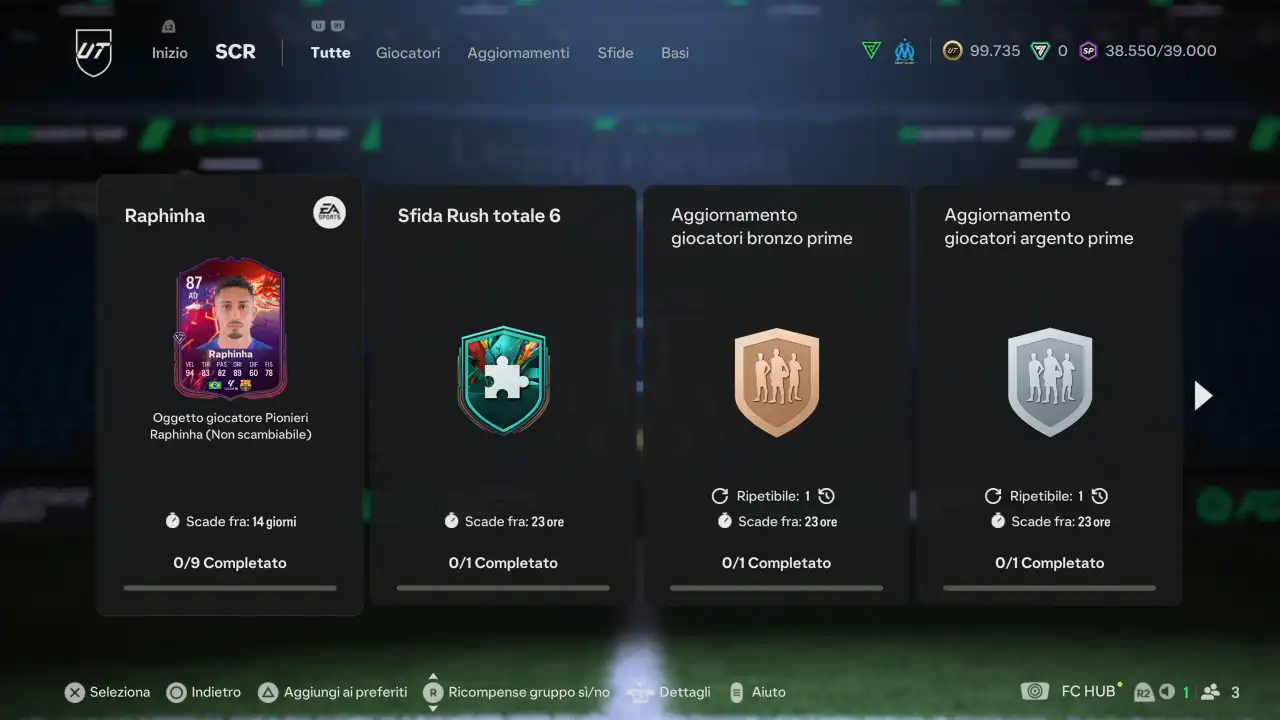EA Sports FC 25 Ultimate Team Trailblazers SBC - SCR Innovatori - migliori soluzuioni Raphinha 