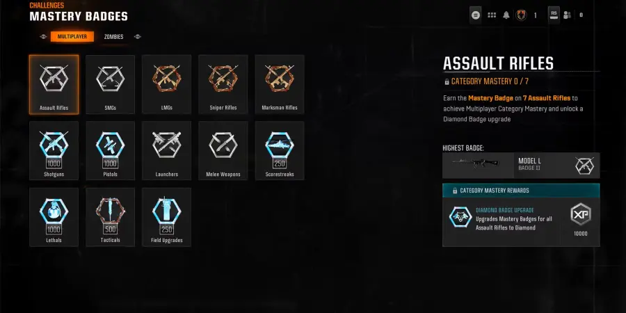 cosa sono i distintivi maestria in call of duty black ops 6 e come ottenere diamante