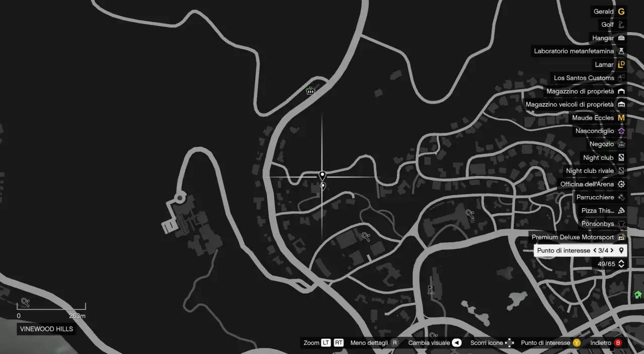 GTA Online Ghosts Exposed Posizione fantasma 5 - ore 23.00- 00.00 - Vinewood Hills mappa
