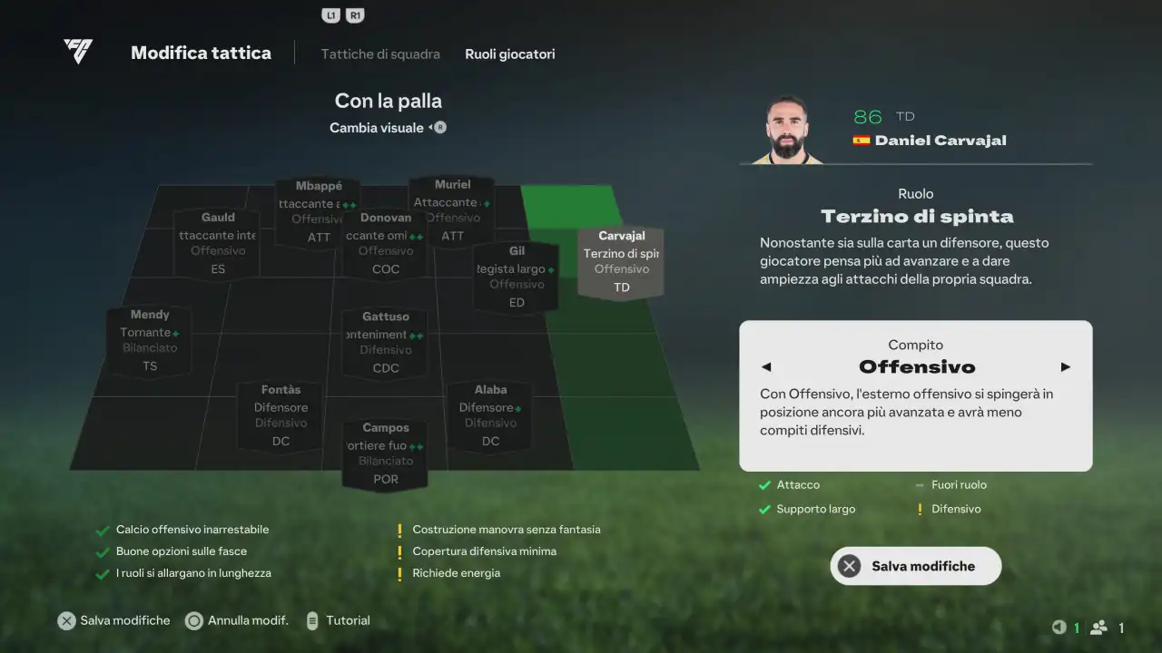 Tutti i focus e i ruoli dei difensori in EA Sports FC 25 spiegati e come impostarli per avere ruolo+ e ruolo++