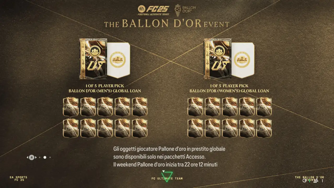 EA Sports FC 25 Ballon d'Or - Pallone d'Oro - guida al nuovo evento promo: Team 1, upgrade, giocatori in prestito, SBC e Obiettivi