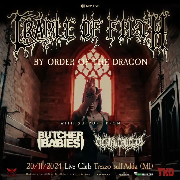 Cradle of Filth tour italia concerto milano live club trezzo sull'adda
