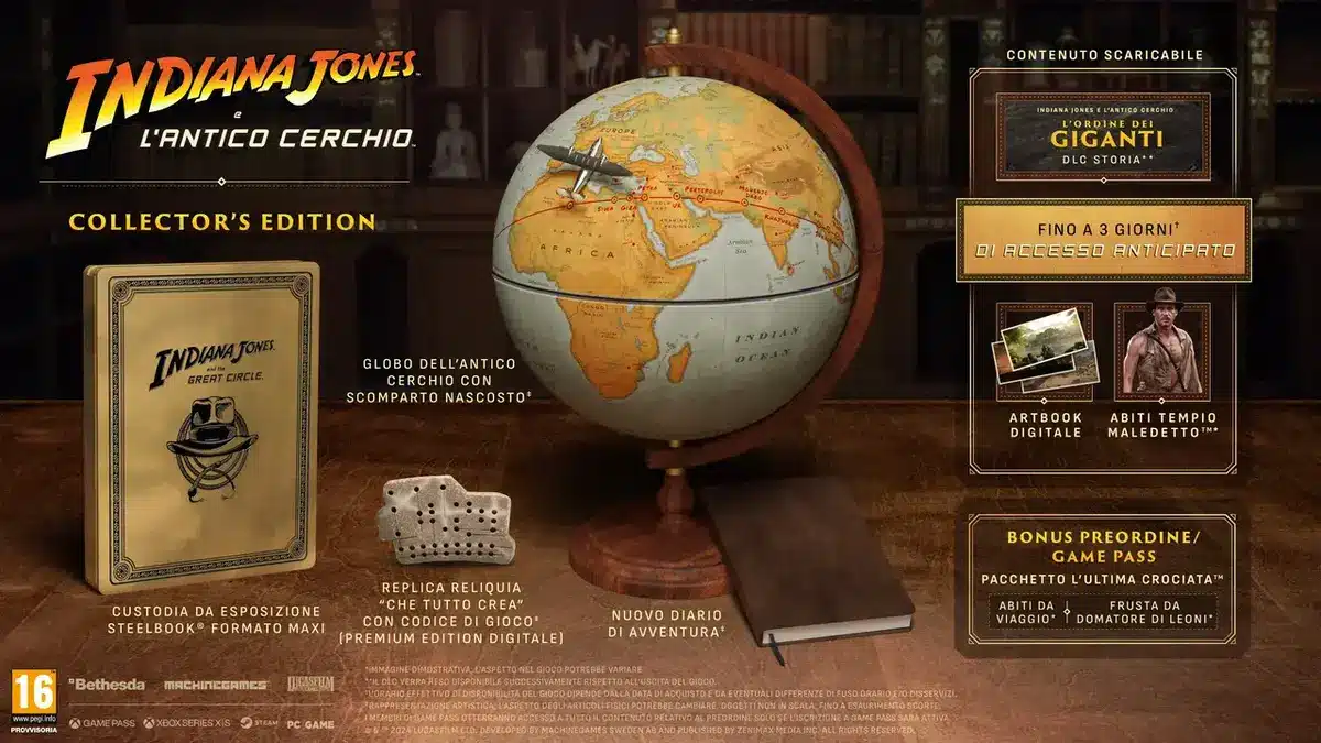 indiana jones e l'antico cerchio prezzo data di uscita edizioni requisiti indiana jones and the great circle collector's edition bethesda machinegames
