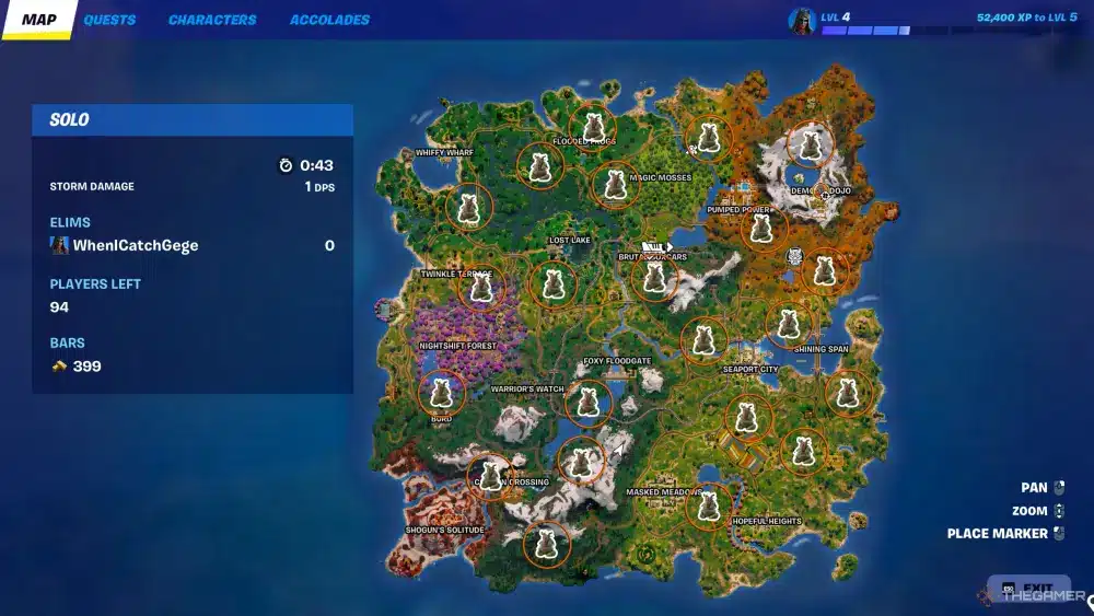 spiritello della terra in fortnite mappa location screenshot