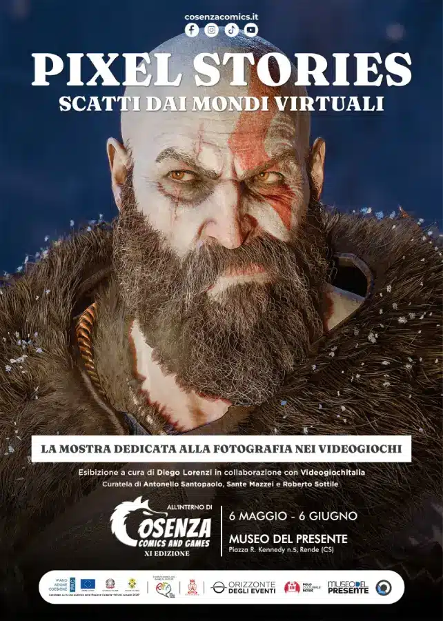 Locandina Pixel Stories mostra di virtual photography fotografie nei videogiochi