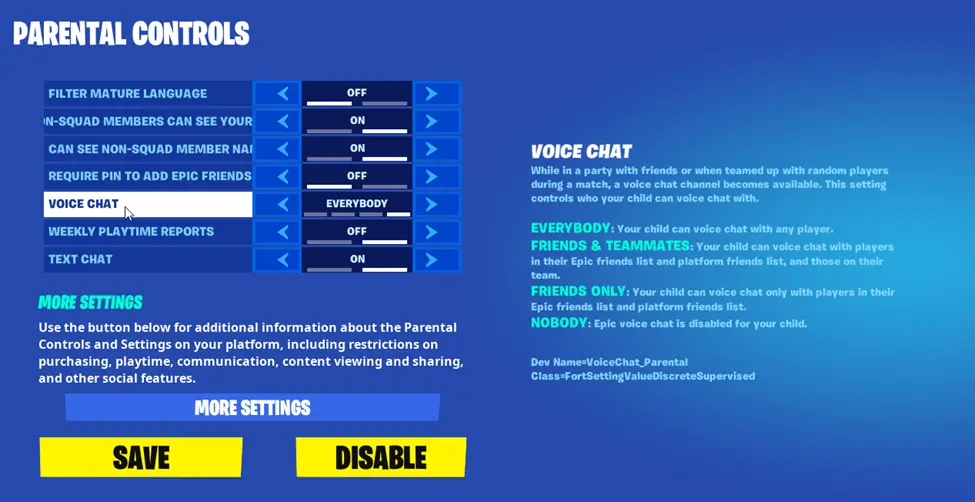 Controllo parentale su Fortnite