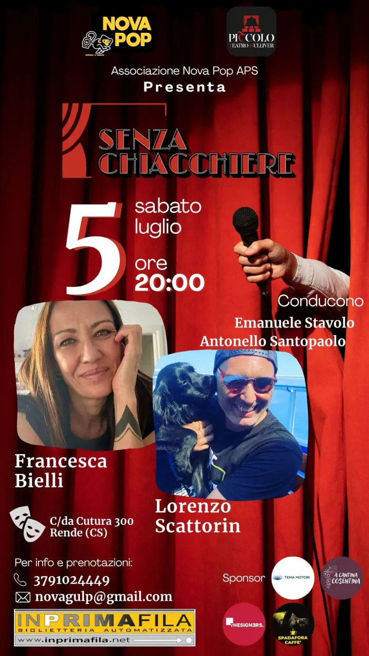 senza chiacchiere podcast, teatro gulliver cosenza evento