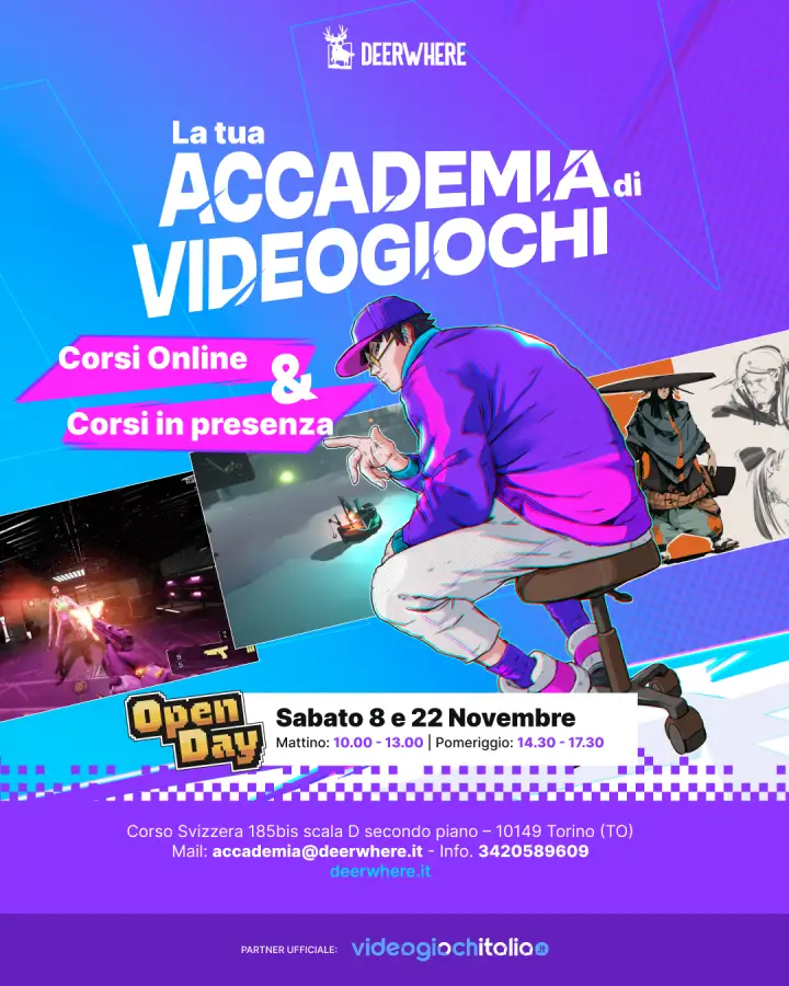Deerwhere accademia di videogiochi italiana scuola videogames torino